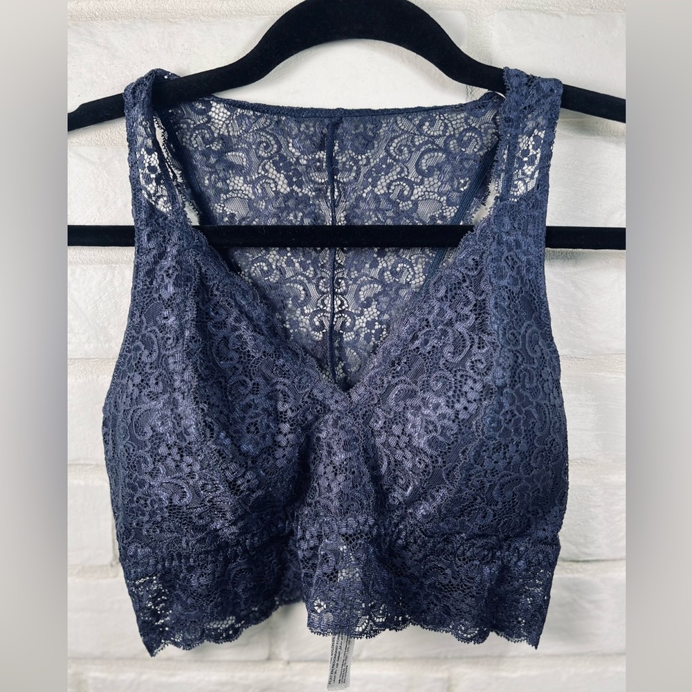NWT Soma Bralette Lace Racerback Pullover M Medium Navy Blue #0644